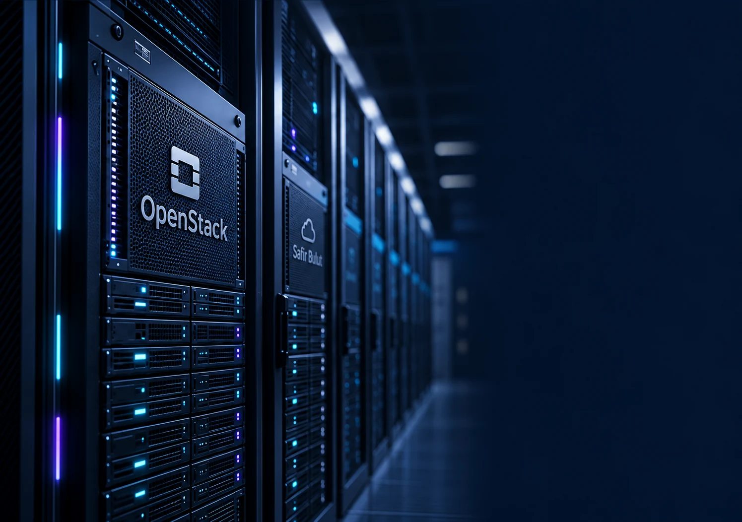 OpenStack ve Safir Bulut altyapısını temsil eden veri merkezi sunucuları